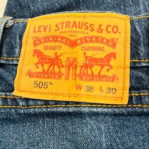 Levi's Classic 505 Blue Jeans zip front